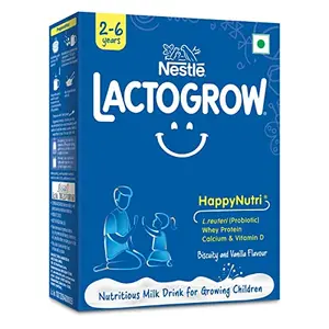 Nestle LACTOGROW Nutritious Milk Drink (2-6 Years)- 400g Bag-In-Box Pack (Biscuity and Vanilla Flavour Powder)