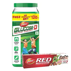 Dabur Glucose-D Energy Boost with Vitamin D -1 Kg with Dabur Red Paste 200g free