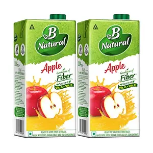 B Natural Apple Juice Goodness of fiber 1 litre (Pack of 2)