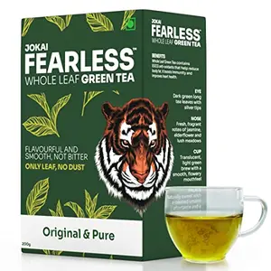 Fearless Green Tea Original & Pure | 200g | Natural Loose Leaves | Non Bitter Assam Tea | Silver Tips | Exported Worldwide Now In India | Single Estate Jokai | Makes 120+ cups