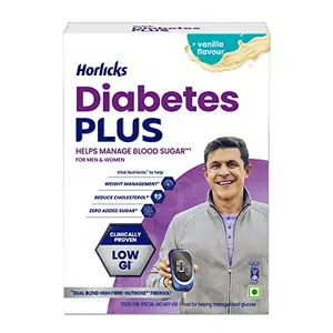 Horlicks Diabetes Plus Vanilla 400g | Helps Manage Blood Sugar | Starts working from Day 1 | India's Highest Fibre Health Drink for Diabetes
