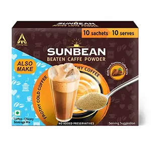 Sunbean Beaten Caffe Powder Frothy Cold Coffee or Creamy Hot Coffee in an Instant Cafe-Style Coffee 120g (10 Sachets x 12g each)
