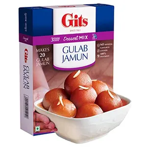 Gits Instant Gulab Jamun Dessert Mix Makes 20 per Pack Pure Veg Delicious Indian Dessert and Mithai 100g