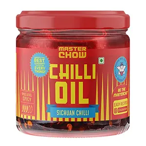 MasterChow Sichuan Chilli Oil (170 GMS) New Launch | Spicy Crunchy Garlicky Flavor | Made with Sichuan Peppercorns Crunchy Garlic & Red Chillies | Gluten-Free | Eat with Momos Pizza Noodles