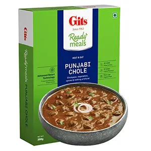 Gits Ready to Eat Punjabi Chhole Pure Veg Heat and Eat Microwaveable 300g