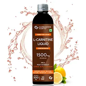 Carbamide Forte L-Carnitine Concentrated Liquid with 1500mg Per Serving | Pre & Post Workout Supplement - 33 Servings -500ml