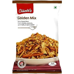 Chheda's - Golden Mix - Besan Sev Peanuts Boondi Green Peas - 350 Gm Pack of 1