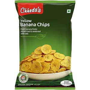 Chheda's - Yellow Banana Chips - Banana Wafers - Crispy Chips - Tasty Yummy Snacks - 300 Gm Pack of 1