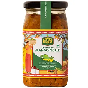 THE LITTLE FARM CO Punjabi Mango Pickle - Aam ka Achar | Less Oil Mustard Base Homemade Mango Pickles with Saunf | No Added Preservatives No Artificial Flavours | Traditional Recipe 400g