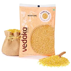 Amazon Brand - Vedaka Popular Moong Dal (Yellow) 1kg|Rich in Protein|No Cholesterol|No Additives