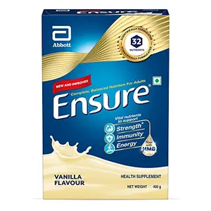 Ensure Complete Balanced Nutrition Drink For Adults 400g Vanilla Flavour Now With A Special Ingredient HMB And 32 Essential Nutrients To Help Build & Protect Muscle Strength