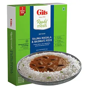 Gits Ready to Eat Basmati Rice & Rajma Masala Combo Meal Pure Veg Heat and Eat 375g