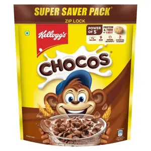 Kellogg's Chocos 1.2kg/1.15kg with Whole Grain | Protein & Fibre of 1 Roti* in each bowl**| High in Calcium & Protein 10 Essential Vitamins & Minerals | Breakfast Cereal for Kids