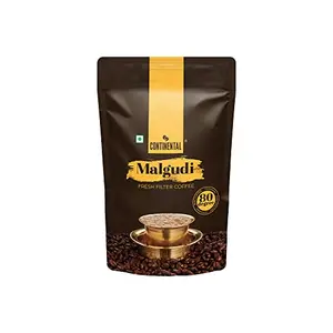 Continental Malgudi Filter Coffee 200gm Pouch | (80% Coffee - 20% Chicory) | Traditional South Indian Filter Coffee Powder | Freshly Roasted Ground Coffee
