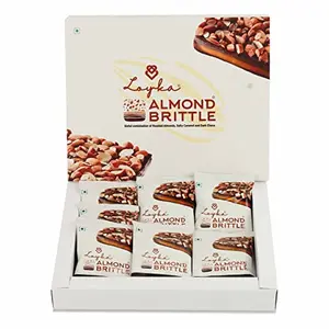 Loyka Almond Brittle Classic Choco Box - 7 pcs | Premium Chocolate Gift Hamper | Choco & Nut Dryfruit Delicacy | Roasted California Almonds (40%) Dark Choco & Salted Caramel | Any-time snack