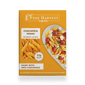 Pink Harvest Farms Chickpea Pasta | No Rice - No Maida | Vegan | Gluten Free | High Protein | (Chickpea Penne Pasta 200 g (Pack of 1))