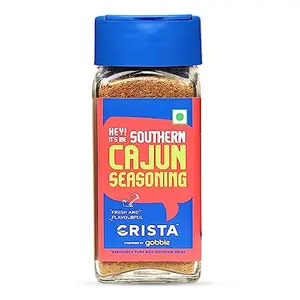 CRISTA Southern Cajun Seasoning for Fries Popcorn & Appetizers | Mixed Spices Blend | Vegan | Zero added Colours Fillers Additives & Preservatives | 45gms