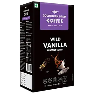 Colombian Brew Vanilla Instant Coffee Powder No Sugar Vegan 50g