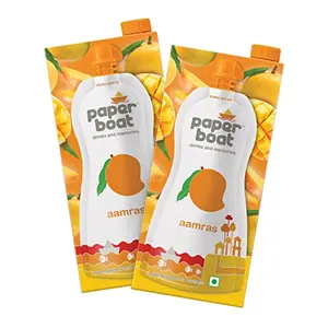 Paper Boat Aamras Mango Fruit Juice No Added Preservatives and Colours (Pack of 2 1L each)
