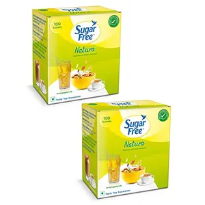 Sugar Free Natura Low Calorie Sweetener - Pack of 2 (100 Sachet x 2) Box  150g