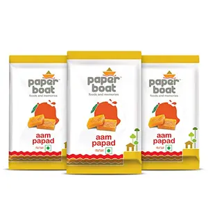 Paper Boat Aam Papad Family Pack Fruit Bar No Added Preservatives and Colours (Pack of 3 90g Each)