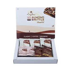 Loyka Almond Brittle Assorted Choco Box - 7 pcs | Premium Chocolate Gift Hamper | Choco & Nut Dryfruit Delicacy | Roasted California Almonds (45%) Dark Choco & Salted Caramel | Any-time snack