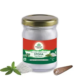 ORGANIC INDIA Stevia Powder,Natural Sweetener,Sugar Free,75 gm