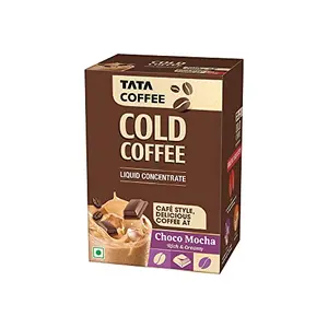 Tata Coffee Cold Coffee Liquid Concentrate - Choco Mocha Flavor - Rich & Creamy - Cafe-Style - Easy to Make - 20 Sachets