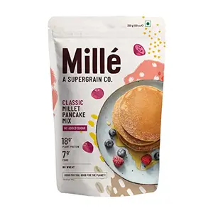 Mille No Sugar Classic Millet Pancake | NO MAIDA | Gluten Free | High Plant Protein | Low Carbs | Low GI Millet Grain | 250 grams