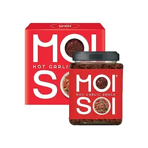 MOI SOI Hot Garlic Sauce - 175gms | Cook | Dip | Marinate | Spread - Stir Fry Cooking Sauce | Vegan Friendly | Gluten free Product | No MSG | Shipped Fresh | No artificial colour | Chinese Sauce | Oriental Sauce | Asian Sauce | Just Toss with Rice  Noodle