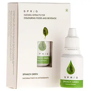 Sprig Natural Extracts for Colouring Food and Beverage | Made from Real Spinach Leaves| Fresh Green Colour | Plant-based Natural Food Colour | Edible| Use for Baking Add color to Cake Icing Pastries Sweets Gravy | Vegan | No Chemical additives | 15 ml