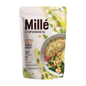 Mille Foxtail Millet Whole Grain | Kangani | Gluten Free | No Chemicals | High Plant Protein and Fibre | Millet Rice | Vegan | 100% Whole Grain | 450g