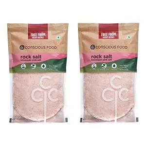 Conscious Food Rock Salt | 1kg (500g x 2) | Himalayan Pink Salt | Unprocessed | Pure & Natural