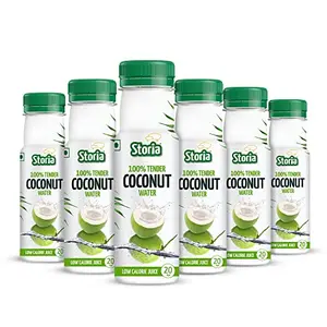 Storia 100% Tender Coconut Water- No Added Sugar - Pack of (6 X 200 ml) PET Bottle