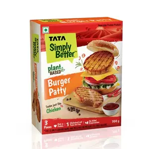 Tata Simply Better Plant-Based Burger Patty Tastes Just Like Chicken - 3 Pieces 300 g