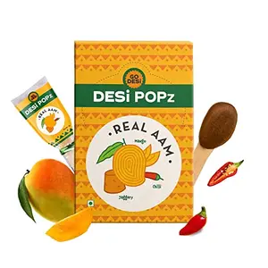 GO DESi Popz Real Aam | 40 Pieces | Aam Candy | Fruit Snacks | Lollipop | Mango Pop | Fruit Candy