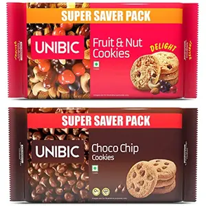 Unibic Choco Chip and Fruit n Nut Cookies Combo 500g x 2