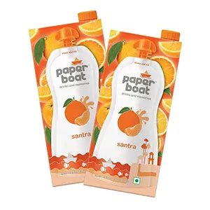 Paper Boat Santra Orange Fruit Juice No Added Preservatives and Colours (Pack of 2 1L each)