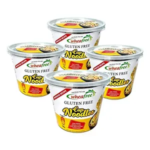 Wheafree Gluten Free Cup Noodles (Pack of 4 x 100g Each) | Quick and Easy to Cook | New & Better Formulation | Comes with Tastemaker | Vegetarian