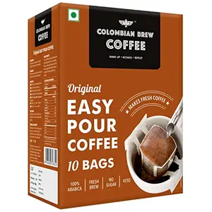 Colombian Brew Coffee Original Easy Pour 10 Bags 100g