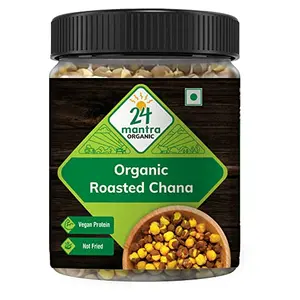 24 Mantra Organic Roasted Chana- Plain 200g Yellow Brown