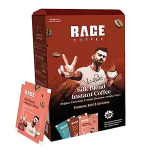 Rage Coffee Silk Blend Assorted Sachets | Pack of 30 | Rich & Bold Instant Coffee flavour | Espresso Cappuccino Latte | Premium Bold & Smooth (10 Sachets Each Flavour) (Silk Blend Assorted)