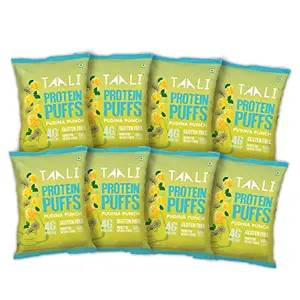 Taali Jowar & Protein Puffs | 25 gm (Pack of 8) | Pudina Punch | Healthy Roasted Tasty Snacks Ready to eat | 100% Veg Gluten free products No Cholesterol No Trans-Fat