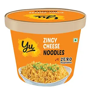 Cup Noodles - Zingy Cheese Flavour - Cheesy Noodles - Instant Food - No Preservatives - 100% Natural & Veg - Ready to Eat Instant Noodles in 5 mins - 225g - Yu Foodlabs