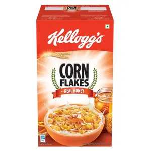 Kellogg's Cornflakes Real Honey 630g | High in Iron Vitamin B1 B2 B3 B6 & C | Naturally Cholesterol Free | Corn Flakes Breakfast Cereal
