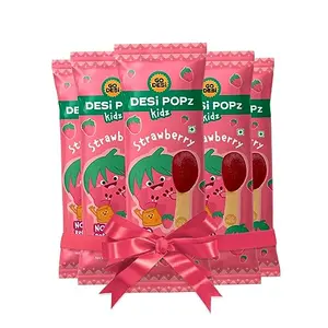 Go Desi Strawberry Candy | Desi Popz | 36 pieces | Hand made | Sticker card | No Refined Sugar | 288g