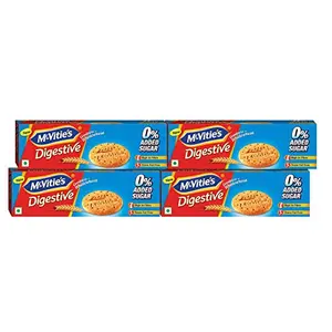 McVities Digestive High Fibre Biscuits with Wholewheat and Zero Added Sugar 150g (Pack of 4)