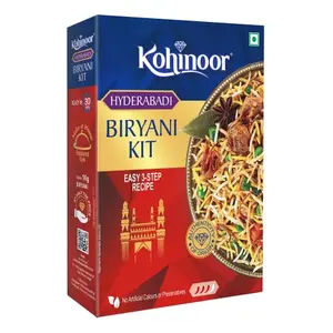 Kohinoor Authentic Basmati Biryani Kit Hyderabadi | Easy 3-Step Recipe | Ready To Cook Biryani 339g