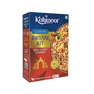 Kohinoor Authentic Basmati Biryani Kit Lucknowi | Easy 3-Step Recipe | Ready To Cook Biryani 339g