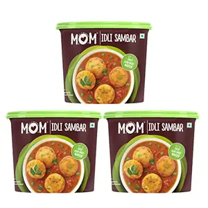 MOM - Meal of the Moment Idli Sambar 90g (Pack of 3) - Ready to Eat | Instant Food | No added Preservatives